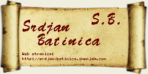 Srđan Batinica vizit kartica
